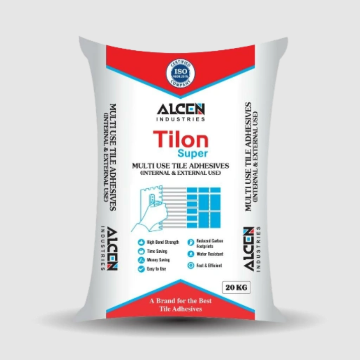 ALCEN Tilon Super Multi-Use Tile Adhesive – High Bond, Fast & Easy, Water Resistant, ISO Certified, 20KG Bag